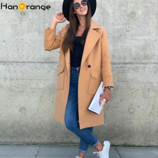 women's wool & blends hanorange autumn winter long sleeve pocket decorated woolen coat double breasted outwear, Black
women's wool & blends hanorange autumn winter long sleeve pocket decorated woolen coat double breasted outwear, Black