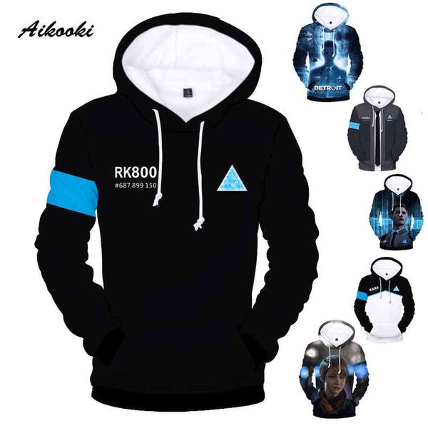 women's hoodies & sweatshirts male/female autumn/winter long sleeve detroit games become human 3d printing hoodies kara rk800 uniform s, Black
women's hoodies & sweatshirts male/female autumn/winter long sleeve detroit games become human 3d printing hoodies kara rk800 uniform s, Black