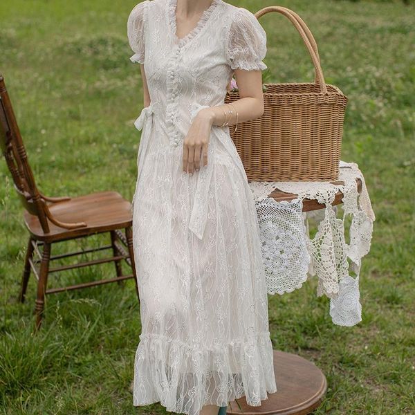 party dresses cottage core style vintage mori girl fairy white lace dress plus size long spring and summer women midi boho for slim lady, White;black
party dresses cottage core style vintage mori girl fairy white lace dress plus size long spring and summer women midi boho for slim lady, White;black