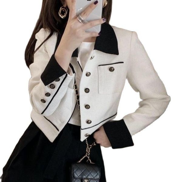 women's jackets jacket autumn 2021 short paragraph small fragrance color matching versatile slim suit women, Black;brown
women's jackets jacket autumn 2021 short paragraph small fragrance color matching versatile slim suit women, Black;brown