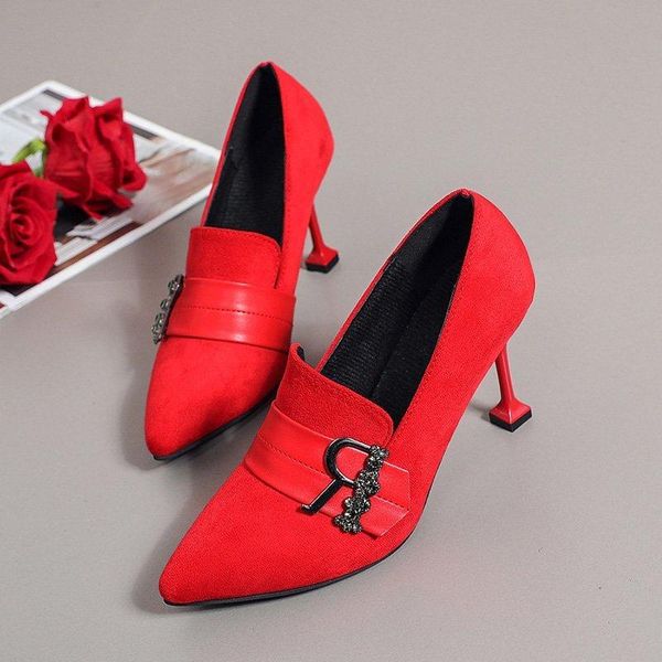dress shoes autumn winter high-heeled women pointed thick high heels pumps with metal buckle commuter simple lazy, Black
dress shoes autumn winter high-heeled women pointed thick high heels pumps with metal buckle commuter simple lazy, Black