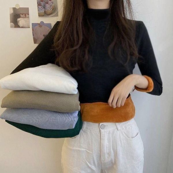 plush and thickened undercoat for women with autumn winter 2021 sweater women's sweaters, White;black
plush and thickened undercoat for women with autumn winter 2021 sweater women's sweaters, White;black