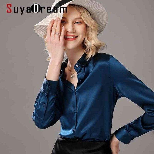 suyadream silk dress shirts woman 19mm heavy silk satin basic solid turn down collar office chic shirt white elegant blouses 210409
suyadream silk dress shirts woman 19mm heavy silk satin basic solid turn down collar office chic shirt white elegant blouses 210409