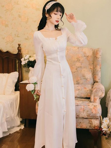 casual dresses court style french small square neck dress autumn slim temperament gentle wind white 8302, Black;gray
casual dresses court style french small square neck dress autumn slim temperament gentle wind white 8302, Black;gray