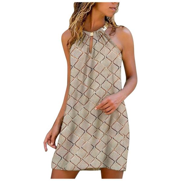 casual dresses women summer dress fashion plus size female metal hanging neck diamond print sleeveless vestido de mujer, Black;gray
casual dresses women summer dress fashion plus size female metal hanging neck diamond print sleeveless vestido de mujer, Black;gray
