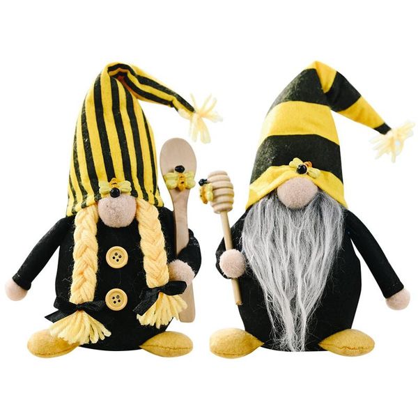 -2 pcs bumble bee striped gnome faceless doll decorative plush elfs little angel ornament for home deskdecor objects & figurines 
-2 pcs bumble bee striped gnome faceless doll decorative plush elfs little angel ornament for home deskdecor objects & figurines