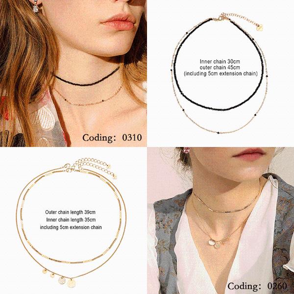 pendant necklaces vintage necklace double layer chain stainless steel jewelry women accessories bohemian wholesale, Silver
pendant necklaces vintage necklace double layer chain stainless steel jewelry women accessories bohemian wholesale, Silver