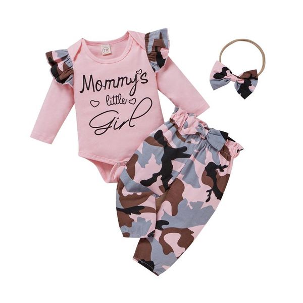 clothing sets infant baby girls clothes set, letter print long sleeve o-neck romper+camouflage trousers+headband, White
clothing sets infant baby girls clothes set, letter print long sleeve o-neck romper+camouflage trousers+headband, White