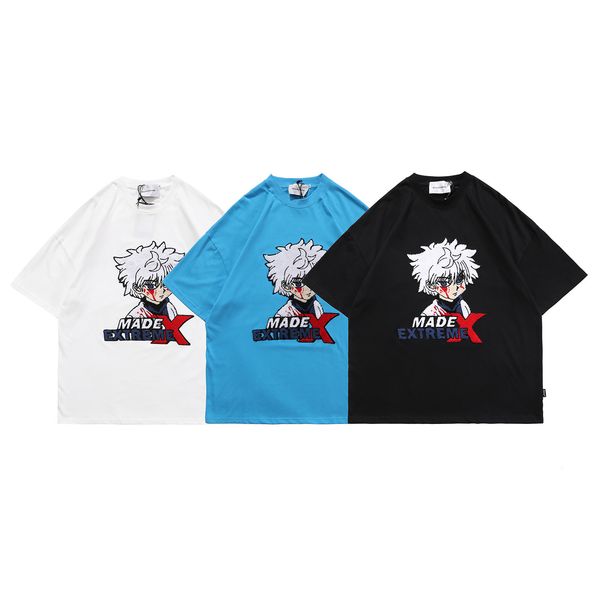 fashion t shirt black cartoon flocking short sleeve women's summer 2021 korean high street top, White;black
fashion t shirt black cartoon flocking short sleeve women's summer 2021 korean high street top, White;black