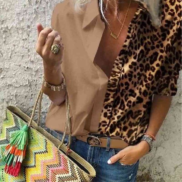 spring fashion office patchwork womens shirt leopard clothing solid turn down collar loose casual shirts, White
spring fashion office patchwork womens shirt leopard clothing solid turn down collar loose casual shirts, White