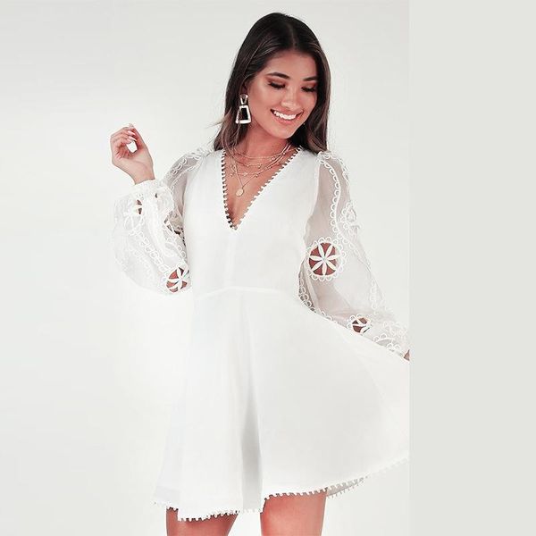 casual dresses women white chiffon dress embroidery hollow out lantern sleeves 2021 summer designer aline feminine v-neck vestidos, Black;gray
casual dresses women white chiffon dress embroidery hollow out lantern sleeves 2021 summer designer aline feminine v-neck vestidos, Black;gray