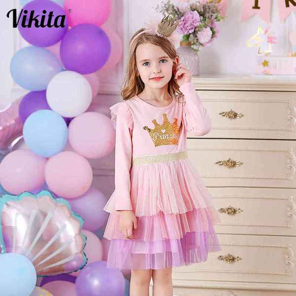 girl's dresses vikita princess for tutu mesh dress kids reversible sequins girl crown pattern children autumn clothing c0223, Red;yellow
girl's dresses vikita princess for tutu mesh dress kids reversible sequins girl crown pattern children autumn clothing c0223, Red;yellow