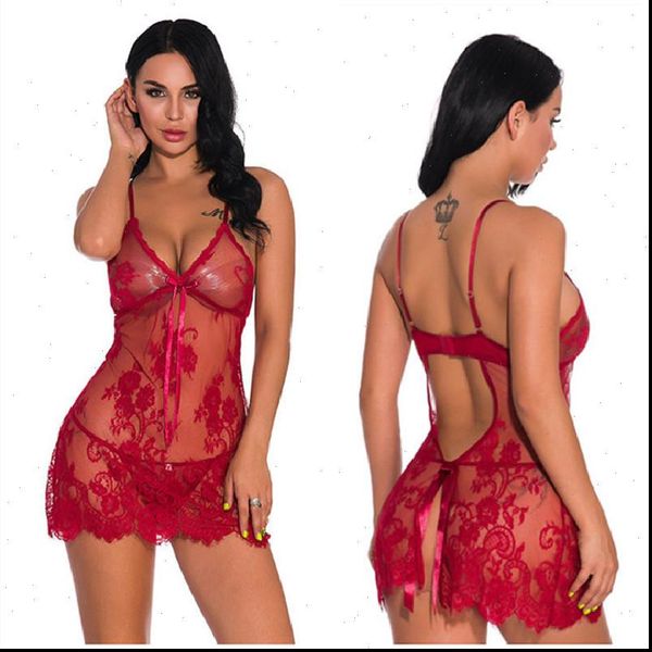 summer nightwear lace perspective women sleepwear backless underwear factory wholesale nightdress, Black;red
summer nightwear lace perspective women sleepwear backless underwear factory wholesale nightdress, Black;red