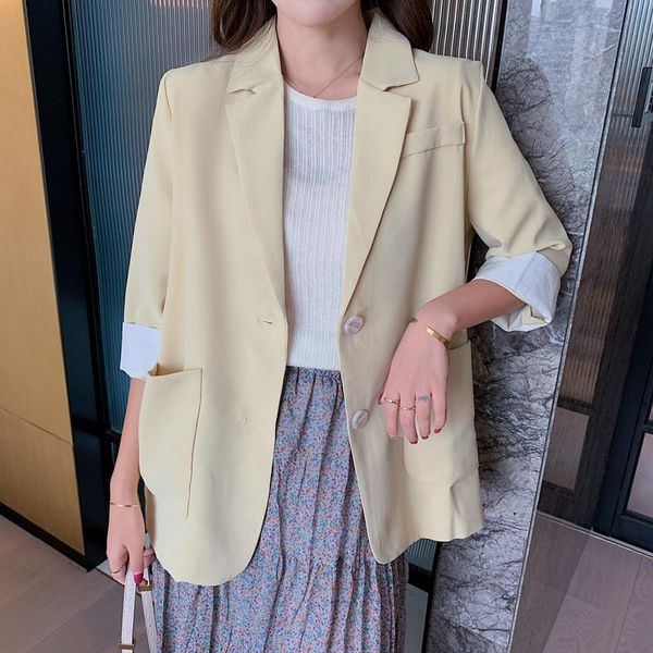women's suits & blazers ftlzz spring autumn office lady notched half sleeve single breasted blazer women fashion solid color buttons lo, White;black
women's suits & blazers ftlzz spring autumn office lady notched half sleeve single breasted blazer women fashion solid color buttons lo, White;black