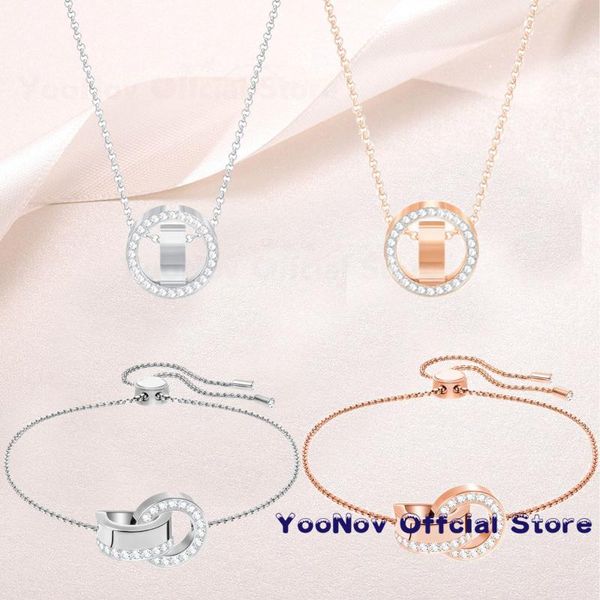 chains swa original 1:1fashion jewelry charm crystal accessories set rose gold double circle rotatable necklace romantic gift for women, Silver
chains swa original 1:1fashion jewelry charm crystal accessories set rose gold double circle rotatable necklace romantic gift for women, Silver