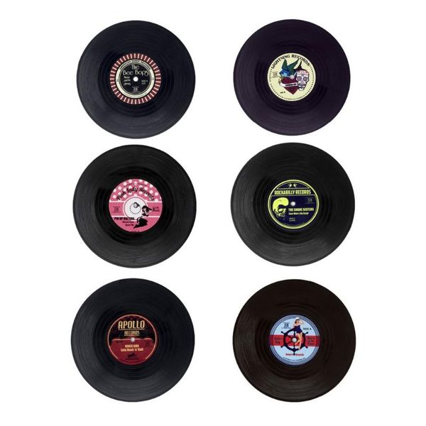 mats & pads 6 pcs plastic record cup mat black retro mug pad heat-resistant non slip drink holder home decor
mats & pads 6 pcs plastic record cup mat black retro mug pad heat-resistant non slip drink holder home decor