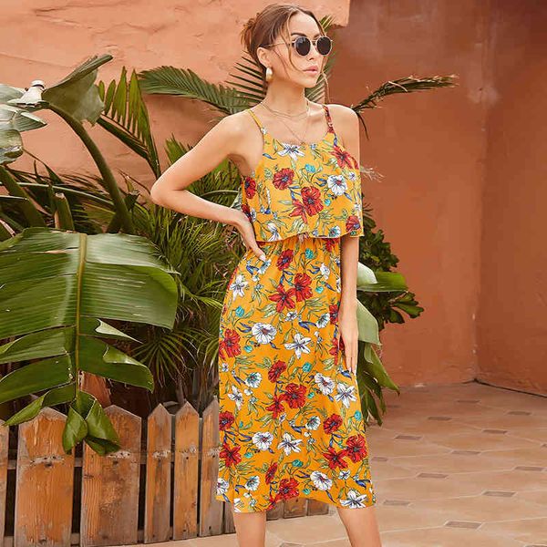 square collar sleeveless spaghetti strap print floral dress patchwork office lady casual camisole knee-length long dress 210423, Black;gray
square collar sleeveless spaghetti strap print floral dress patchwork office lady casual camisole knee-length long dress 210423, Black;gray