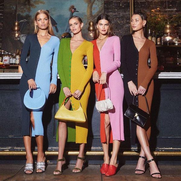 casual dresses slim knitted women color patchwork long sleeve dress female fashion high street midi 2021 autumn winter, Black;gray
casual dresses slim knitted women color patchwork long sleeve dress female fashion high street midi 2021 autumn winter, Black;gray