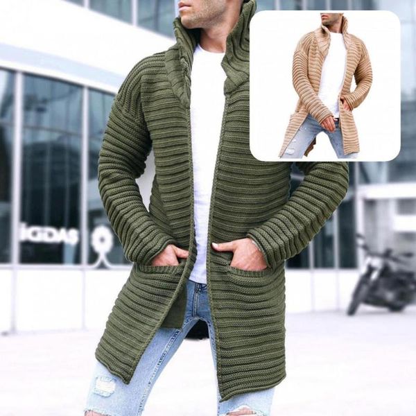 men's sweaters soft texture trendy lapel solid color ribbed knitwear coat comfy knitted cardigan thickened for daily wear, White;black
men's sweaters soft texture trendy lapel solid color ribbed knitwear coat comfy knitted cardigan thickened for daily wear, White;black