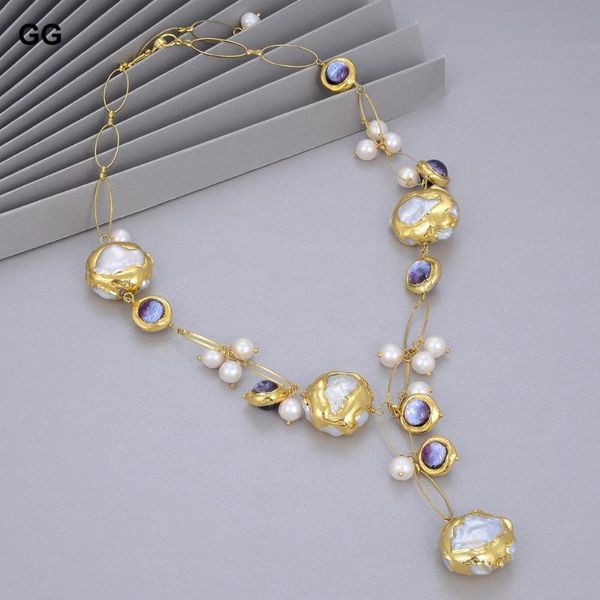 guaiguai jewelry natural freshwater cultured white keshi pearl gold plated ede purple murano glass necklace 21" for women chains, Silver
guaiguai jewelry natural freshwater cultured white keshi pearl gold plated ede purple murano glass necklace 21" for women chains, Silver