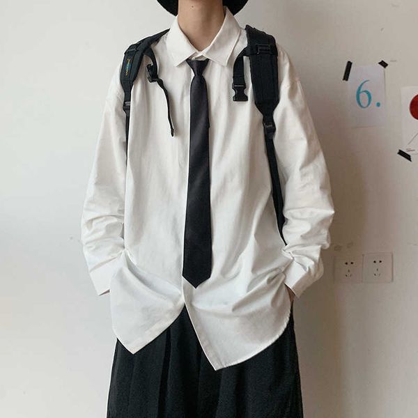 shirt 2021 trend loose and handsome casual men's coat long sleeve shirt men's, White;black
shirt 2021 trend loose and handsome casual men's coat long sleeve shirt men's, White;black
