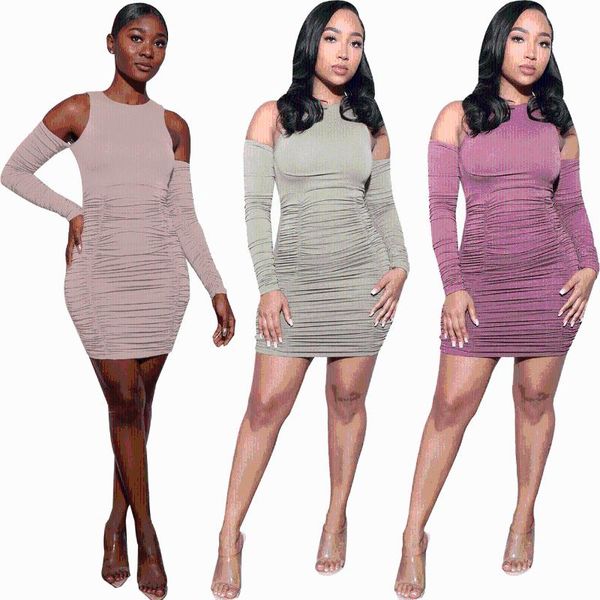 casual dresses donsignet fashion women's dress round neck pullover solid color pleated slim fit hip with sleeves, Black;gray
casual dresses donsignet fashion women's dress round neck pullover solid color pleated slim fit hip with sleeves, Black;gray