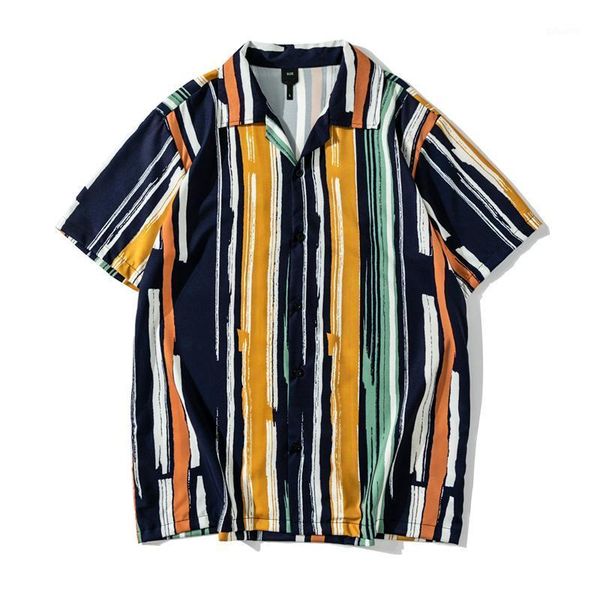 men's casual shirts vintage striped shirt men summer hawaiian man light weight material camisas button up, White;black
men's casual shirts vintage striped shirt men summer hawaiian man light weight material camisas button up, White;black