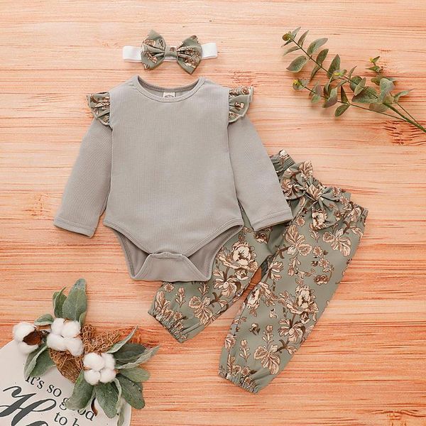 clothing sets infant baby girls ruffles solid romper bodysuit+floral pants+headband outfits, White
clothing sets infant baby girls ruffles solid romper bodysuit+floral pants+headband outfits, White