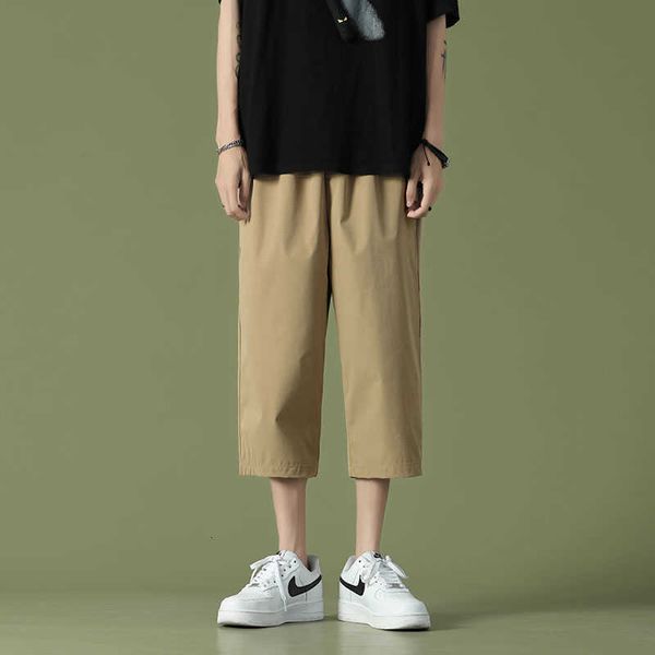 men's pants summer thin casual fashion solid color wide-leg cropped streetwear loose straight ice silk s m-2xl 656a, Black
men's pants summer thin casual fashion solid color wide-leg cropped streetwear loose straight ice silk s m-2xl 656a, Black