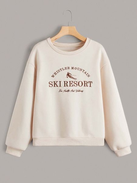 figure & slogan graphic embroidery drop shoulder thermal pullover 8068#, White;black
figure & slogan graphic embroidery drop shoulder thermal pullover 8068#, White;black