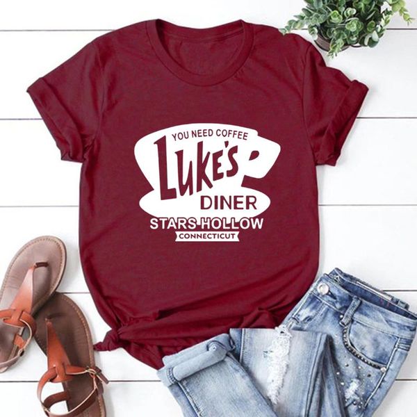 women's t-shirt luke's diner shirt stars hollow woman's tshirt gilmore girls tv shows summer fashion short sleeve harajuku, White
women's t-shirt luke's diner shirt stars hollow woman's tshirt gilmore girls tv shows summer fashion short sleeve harajuku, White