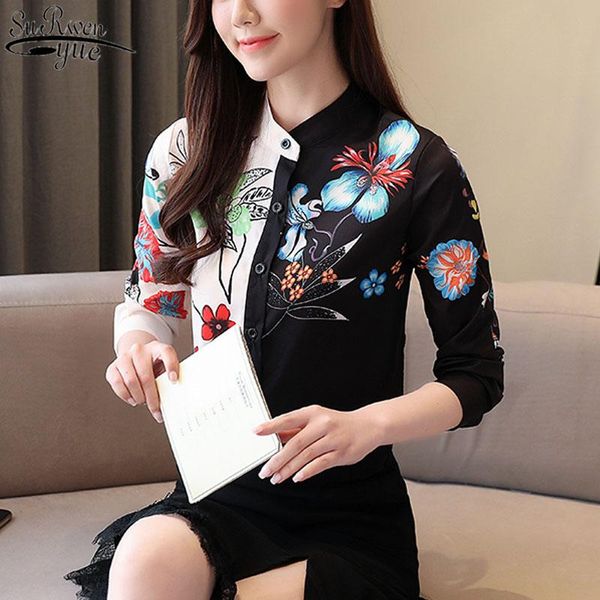 women's blouses & shirts spring 2021 long sleeve chiffon blouse print casual plus size female stand collar vintage women shirt blusas, White
women's blouses & shirts spring 2021 long sleeve chiffon blouse print casual plus size female stand collar vintage women shirt blusas, White