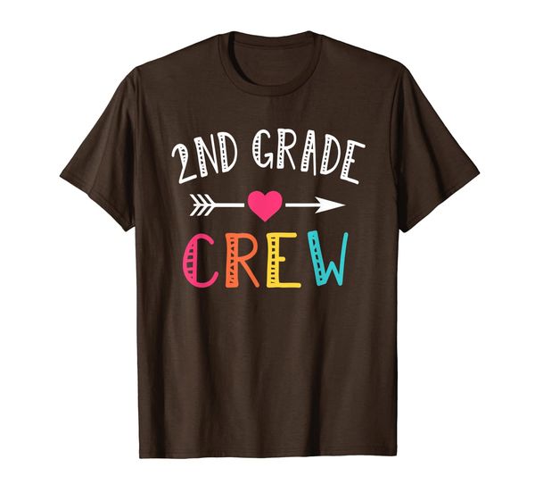 second grade teacher shirt back to school 2nd grade crew t-shirt, White;black
