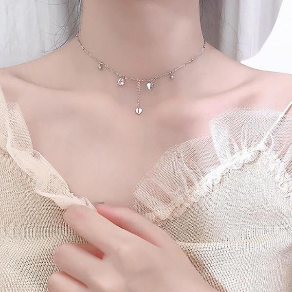pendant necklaces fashion love heart tassel ladies simple style silver color clavicle chain for women accessories
pendant necklaces fashion love heart tassel ladies simple style silver color clavicle chain for women accessories