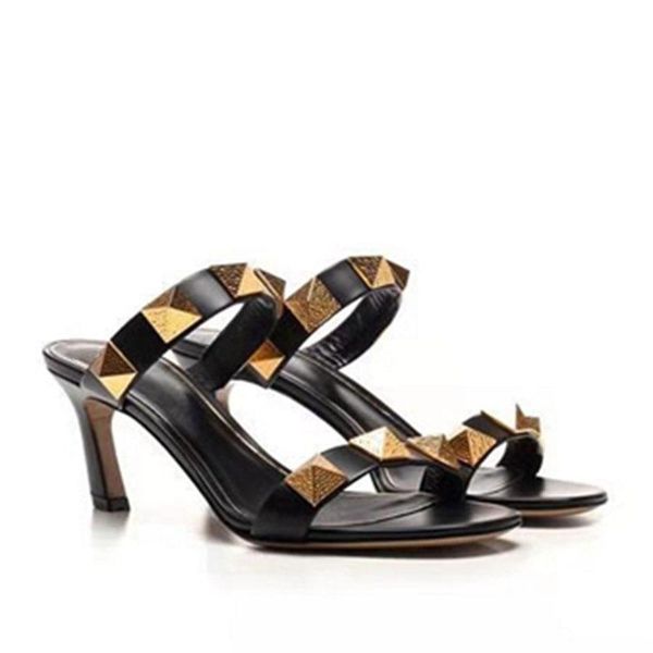 sandals summer high heel woman metal square open toe slide slip on slippers femininity beach party shoes mujer, Black
sandals summer high heel woman metal square open toe slide slip on slippers femininity beach party shoes mujer, Black