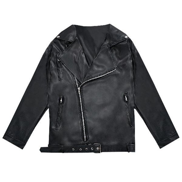 women pu faux leather bomber jacket handsome black gray long sleeves pocket solid zipper thin section c0079 210514
women pu faux leather bomber jacket handsome black gray long sleeves pocket solid zipper thin section c0079 210514