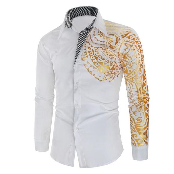 men's casual shirts luxury gold black shirt men slim fit long sleeve camisa masculina print chemise homme social club prom, White;black
men's casual shirts luxury gold black shirt men slim fit long sleeve camisa masculina print chemise homme social club prom, White;black