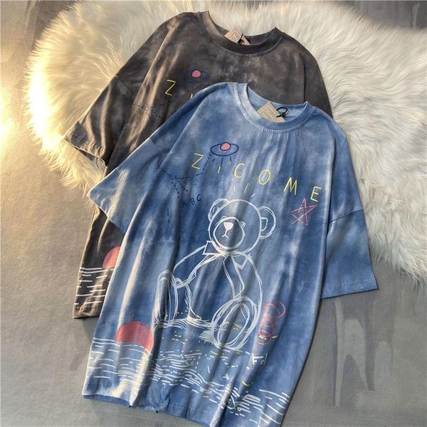 women's t-shirt summer harajuku bear print korean fashion tie-dye oversized girl half sleeve couple clothes 90s aesthetic, White
women's t-shirt summer harajuku bear print korean fashion tie-dye oversized girl half sleeve couple clothes 90s aesthetic, White