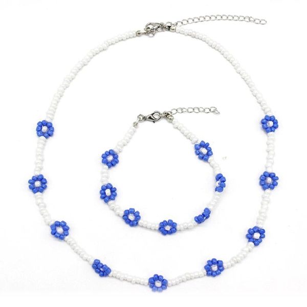 earrings & necklace fashion personality colorful hand-beaded daisy woven flower geometric boho with bracelet female, Silver
earrings & necklace fashion personality colorful hand-beaded daisy woven flower geometric boho with bracelet female, Silver