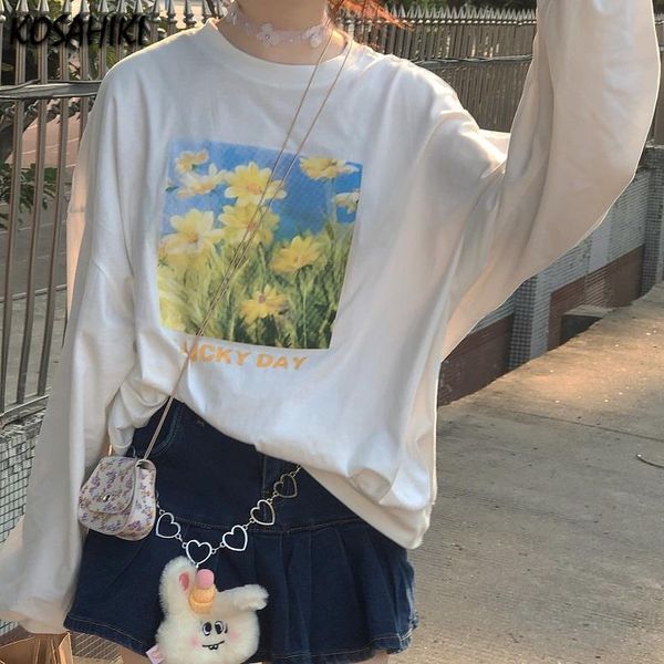 women's t-shirt kosahiki japanese tshirt women t shirt harajuku floral print long-sleeved spring summer korean loose graphic tees, White
women's t-shirt kosahiki japanese tshirt women t shirt harajuku floral print long-sleeved spring summer korean loose graphic tees, White
