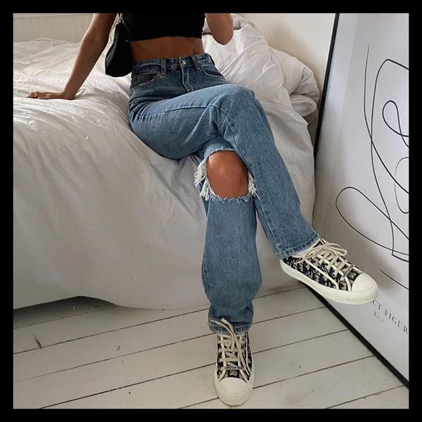 women's jeans summer women ladies fashion high waist mom ripped washed boyfriend thin straight leg pants female long loose trousers, Blue
women's jeans summer women ladies fashion high waist mom ripped washed boyfriend thin straight leg pants female long loose trousers, Blue