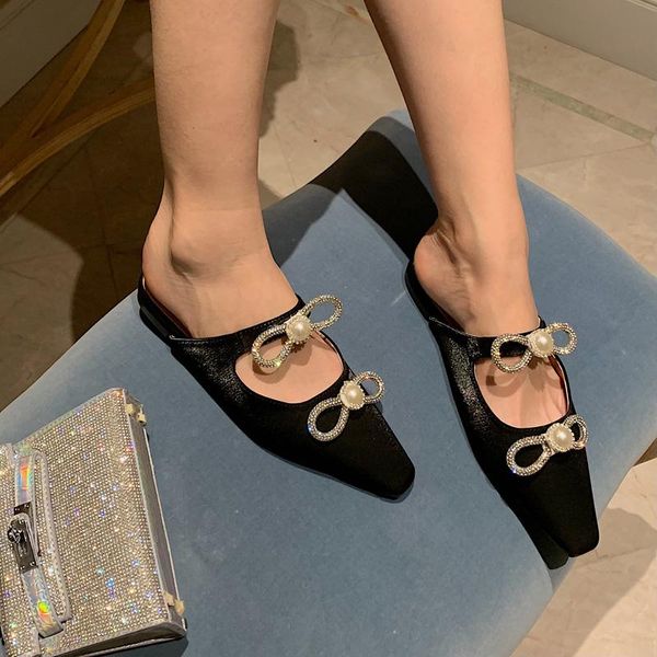 summer women's muller shoes bow sandals and slippers fashion flat-heeled ladies luxury rhinestone, Black
summer women's muller shoes bow sandals and slippers fashion flat-heeled ladies luxury rhinestone, Black