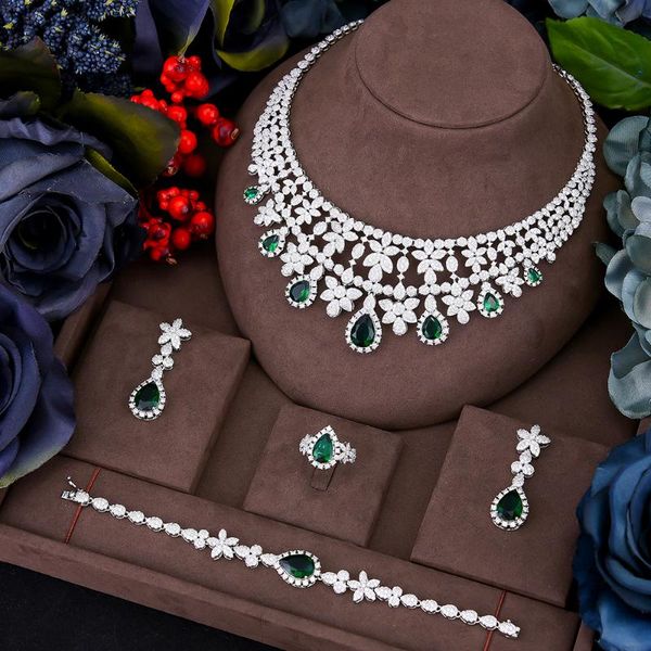 earrings & necklace godki nigerian 4pcs bridal zirconia sets for women party jewelry african dubai cz crystal wedding, Silver
earrings & necklace godki nigerian 4pcs bridal zirconia sets for women party jewelry african dubai cz crystal wedding, Silver