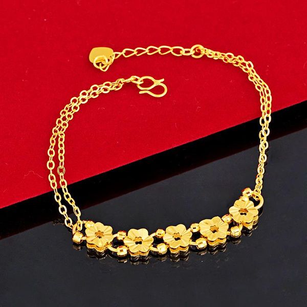 link, chain high-quality plum blossom bracelet bangles gold charms women brass plated wedding jewelry girlfriend gift wholesale, Black
link, chain high-quality plum blossom bracelet bangles gold charms women brass plated wedding jewelry girlfriend gift wholesale, Black