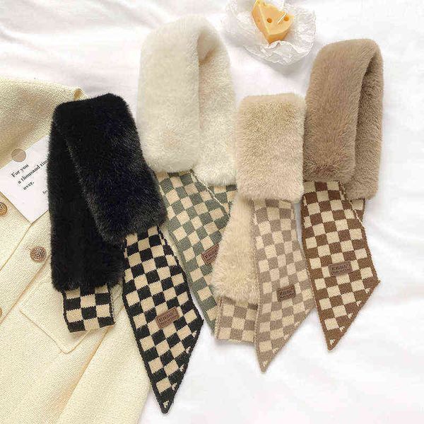 scarves autumn winter japane and korean british plaid leaf imitation rabbit hair frh student warm busins small scarf female, Blue;gray
scarves autumn winter japane and korean british plaid leaf imitation rabbit hair frh student warm busins small scarf female, Blue;gray