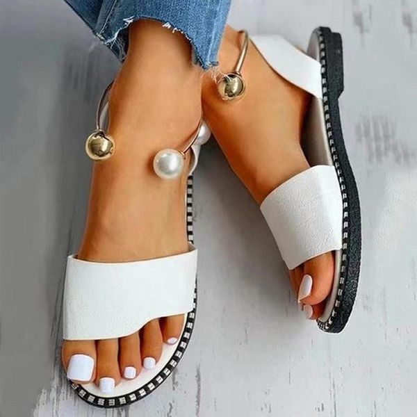 sandals summer beach flat pearl women pu 2021 fashion comfortable slippers outdoor anklet white black ladies
sandals summer beach flat pearl women pu 2021 fashion comfortable slippers outdoor anklet white black ladies