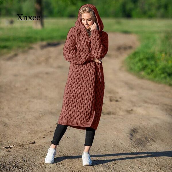women's jackets autumn and winter cardigan jacket casual solid color hooded long knitted women oversized loose coat, Black;brown
women's jackets autumn and winter cardigan jacket casual solid color hooded long knitted women oversized loose coat, Black;brown