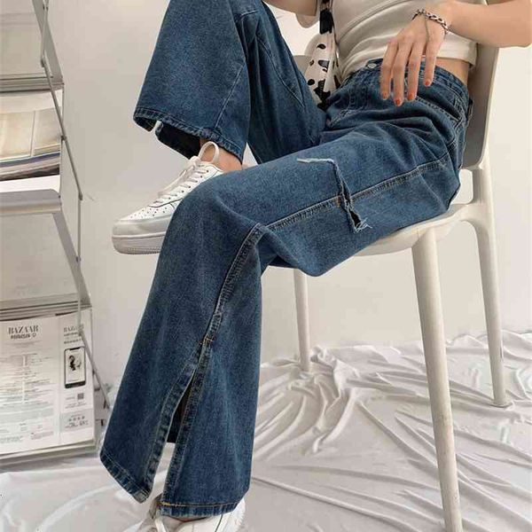 women's jeans spring/summer retro cut hole high waist, straight, thin, wide legs mopping trousers aepp, Blue
women's jeans spring/summer retro cut hole high waist, straight, thin, wide legs mopping trousers aepp, Blue