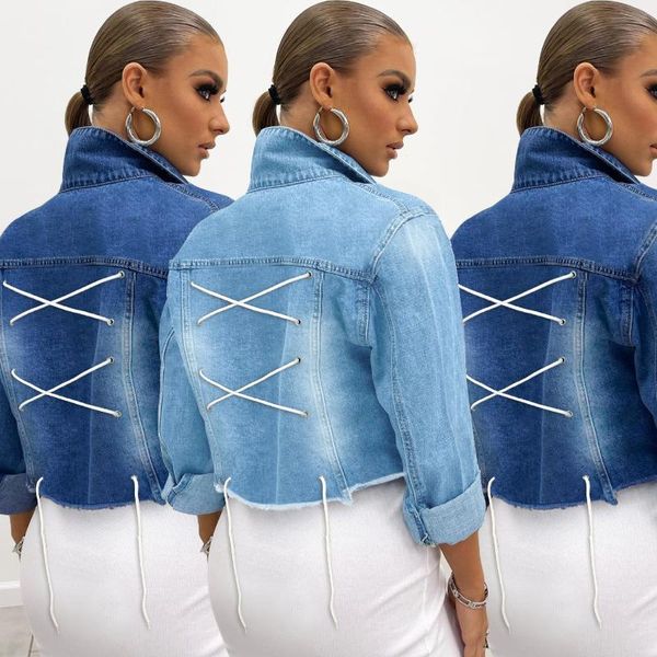 women's jackets women cropped jeans jacket denim bandage short coats autumn winter vintage casual woman streetwear button, Black;brown
women's jackets women cropped jeans jacket denim bandage short coats autumn winter vintage casual woman streetwear button, Black;brown
