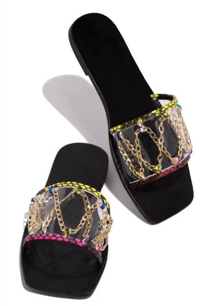 slippers 2021 summer women flat with slides mixed colors sandals bling square jelly shoes outside ladies cute, Black
slippers 2021 summer women flat with slides mixed colors sandals bling square jelly shoes outside ladies cute, Black
